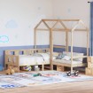 Set de sofá cama con banco y techo madera maciza pino 90x200 cm