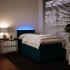 Cama box spring con colchón terciopelo azul oscuro 80x200