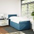Cama box spring con colchón terciopelo azul oscuro 80x200