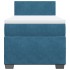 Cama box spring con colchón terciopelo azul oscuro 80x200