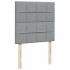 Cama box spring con colchón tela gris claro 100x200