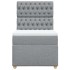 Cama box spring con colchón tela gris claro 100x200