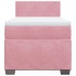 Cama box spring con colchón terciopelo rosa 100x200