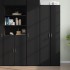 Aparador de madera de ingeniería negro 40x42,5x185