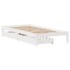 Estructura de cama sin colchón madera maciza blanca 75x190