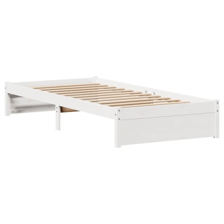 Estructura de cama sin colchón madera de pino blanca 90x200