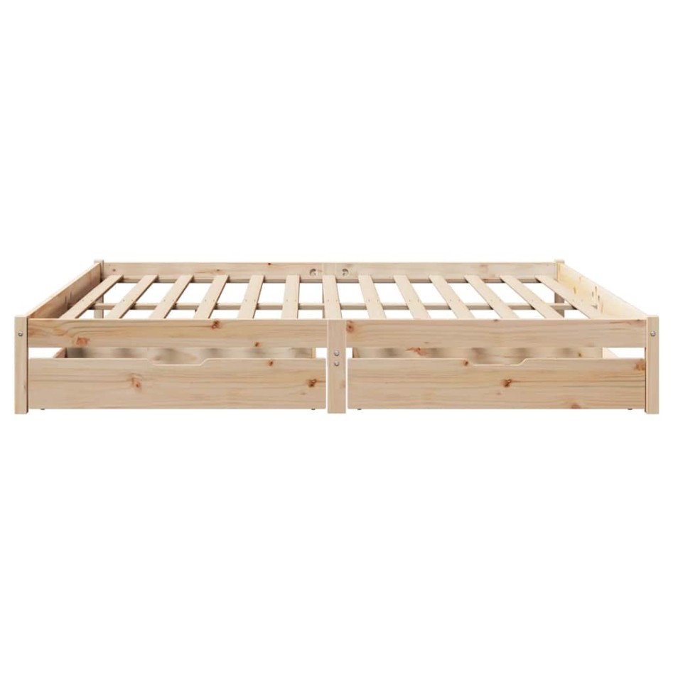 Estructura de cama sin colchón madera maciza de pino 180x200