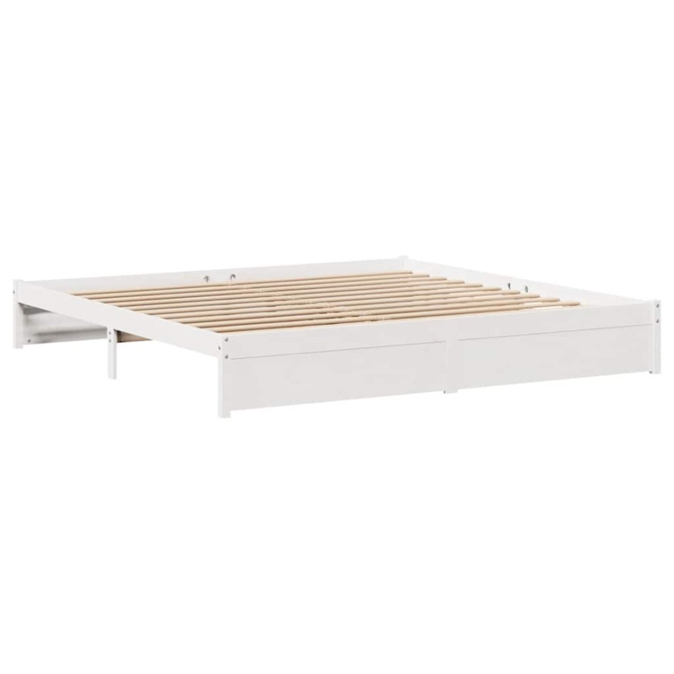 Cama sin colchón madera maciza de pino blanca 180x200