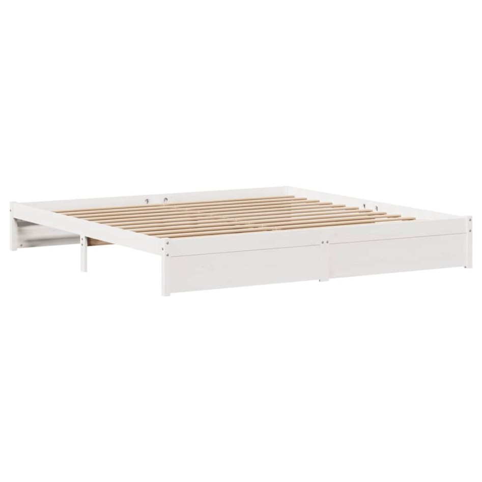 Cama sin colchón madera maciza de pino blanca 180x200
