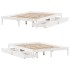 Estructura de cama sin colchón madera de pino blanca 140x200