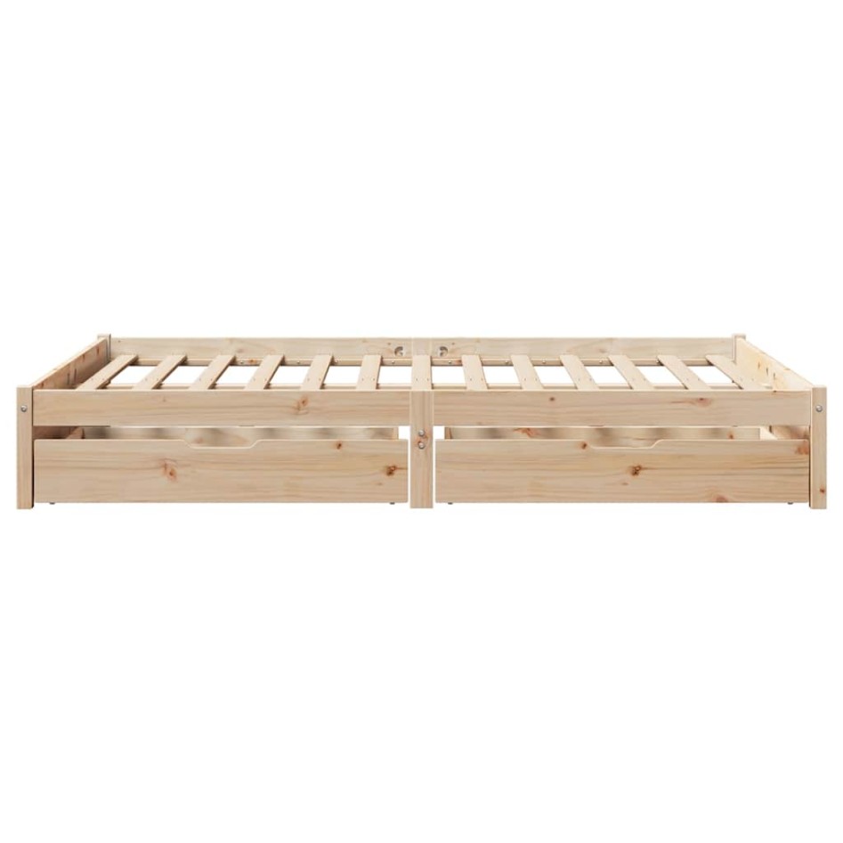 Estructura de cama sin colchón madera de pino blanca 140x200