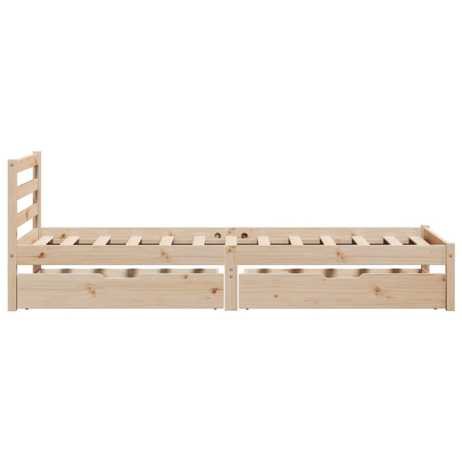 Estructura de cama sin colchón madera maciza pino 75x190