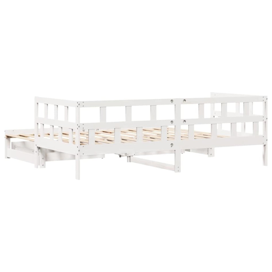 Sofá cama nido con cajones sin colchón blanco 90x200