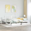 Sofá cama nido con cajones sin colchón blanco 90x190 cm