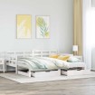 Sofá cama nido con cajones sin colchón blanco 90x200 cm