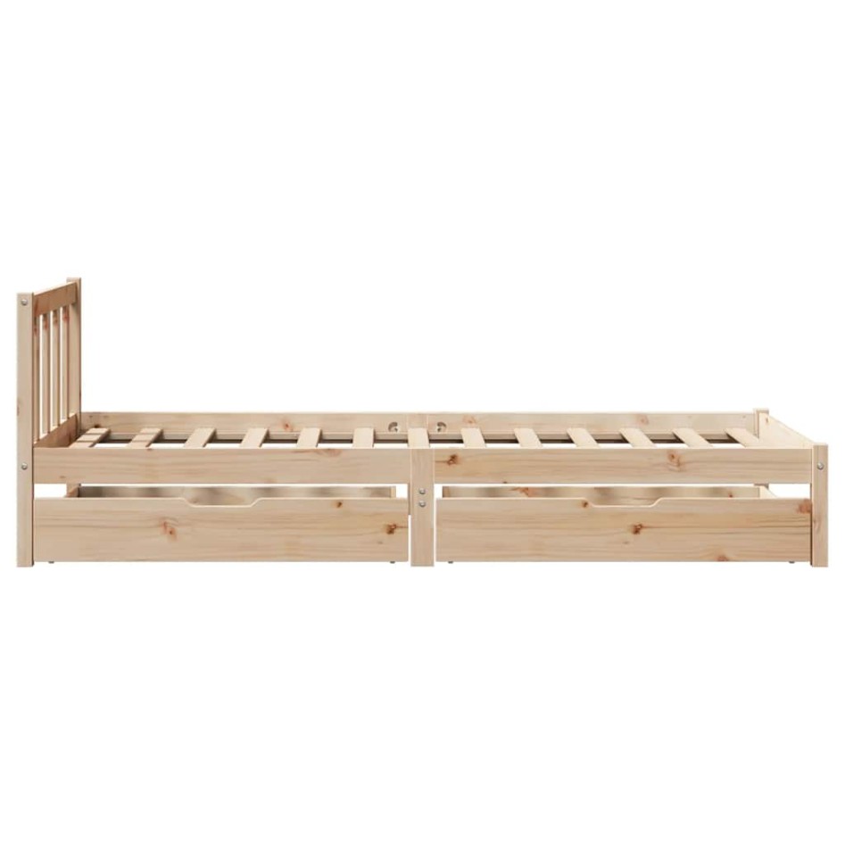 Estructura de cama sin colchón madera maciza de pino 90x190