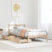 Estructura de cama sin colchón madera maciza de pino 90x190 cm