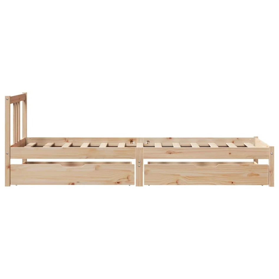 Estructura de cama sin colchón madera maciza de pino 90x190