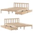 Estructura de cama sin colchón madera maciza de pino 120x190