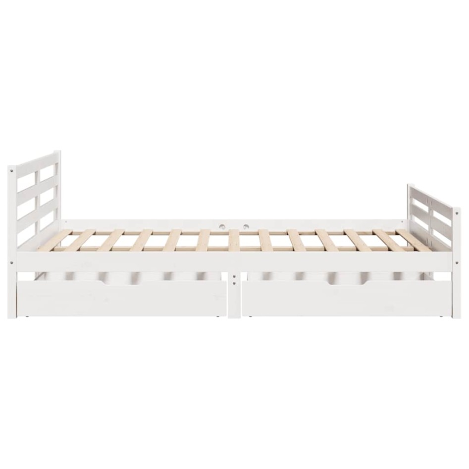 Estructura de cama sin colchón madera de pino blanco 135x190