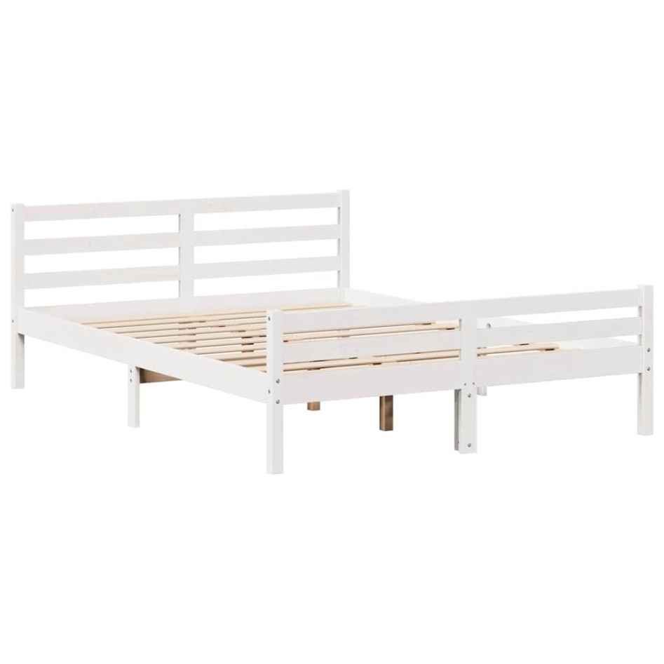Estructura de cama sin colchón madera de pino blanco 135x190