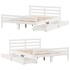 Estructura de cama sin colchón madera de pino blanco 135x190