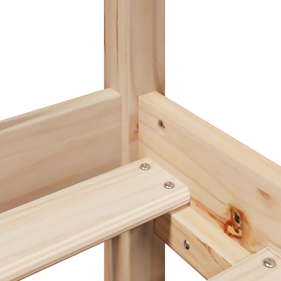 Estructura de cama sin colchón madera maciza de pino 140x190