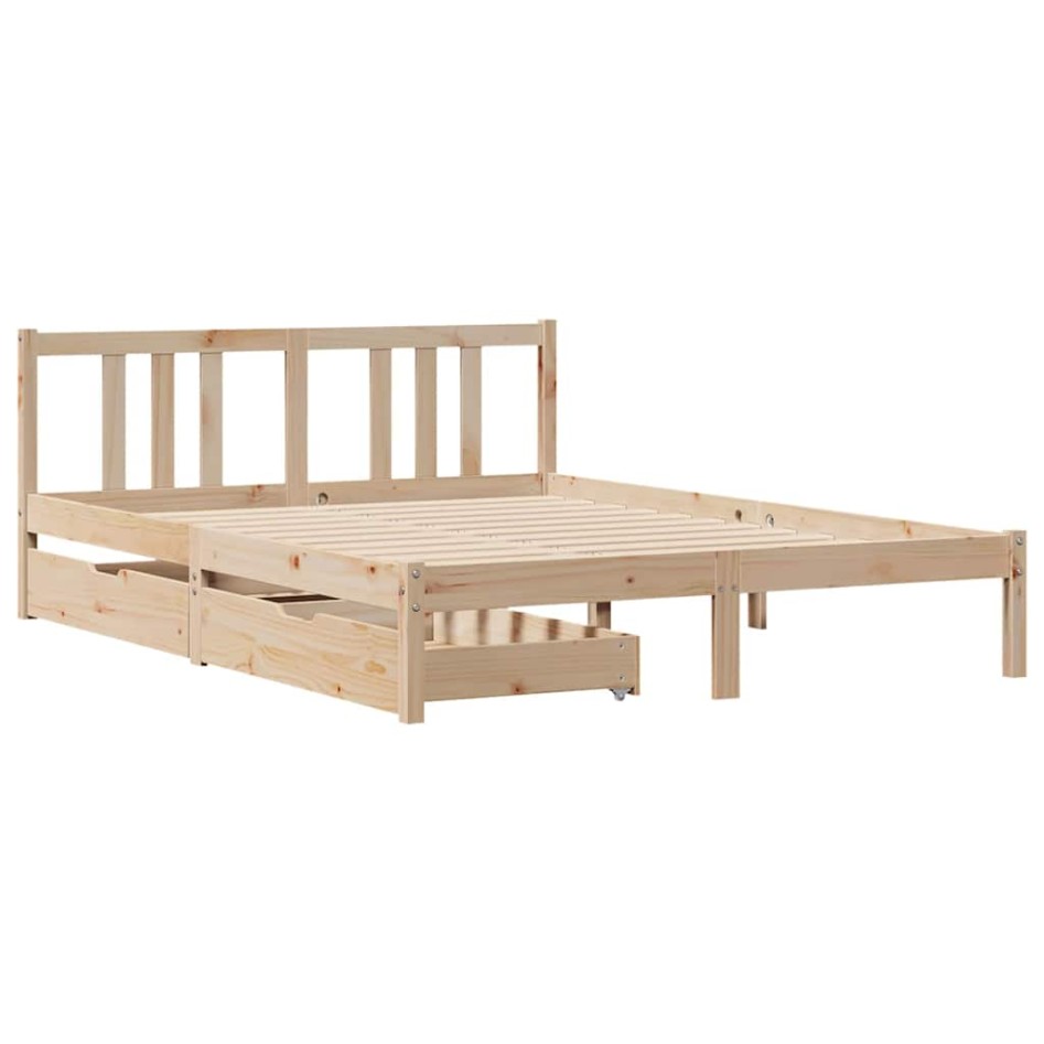 Estructura de cama sin colchón madera de pino maciza 120x200