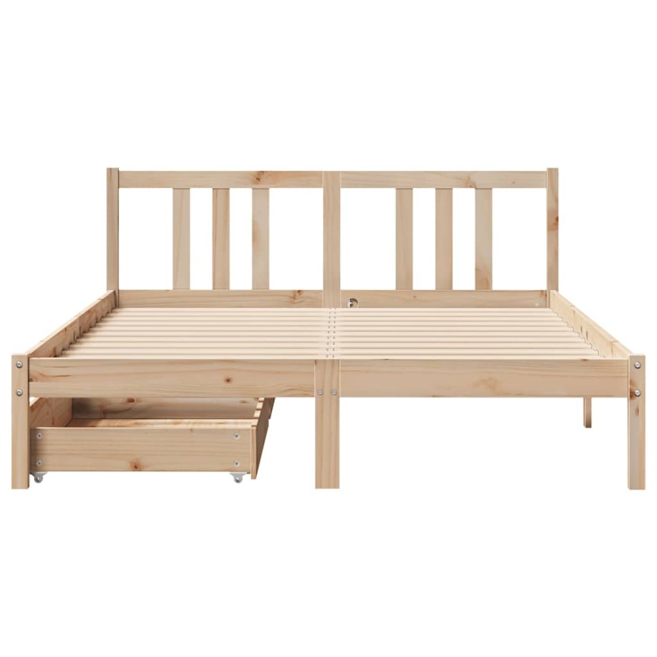 Estructura de cama sin colchón madera de pino maciza 120x200