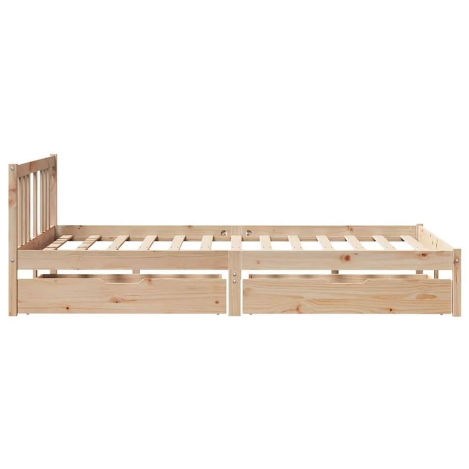 Estructura de cama sin colchón madera de pino maciza 120x200