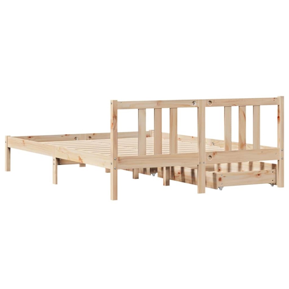 Estructura de cama sin colchón madera de pino maciza 120x200