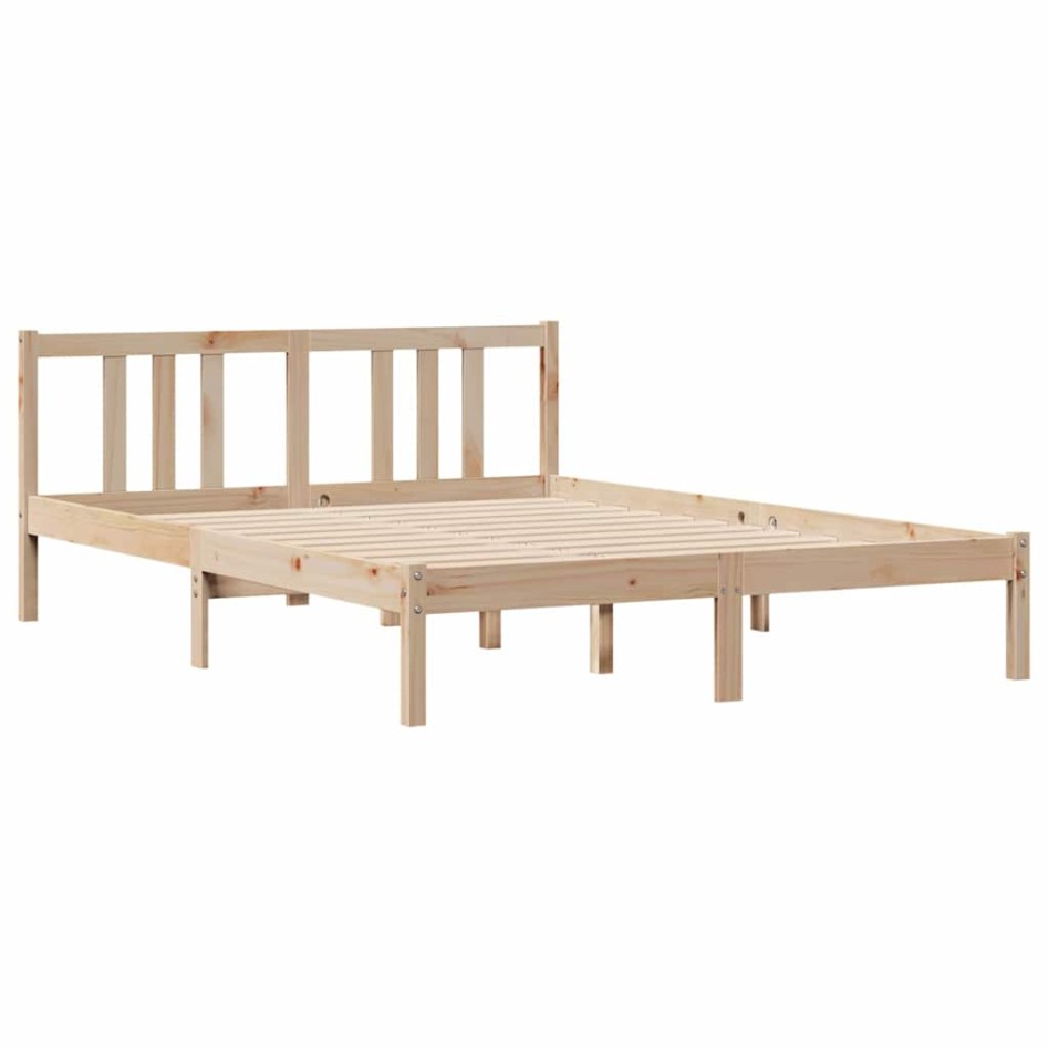 Estructura de cama sin colchón madera de pino maciza 120x200