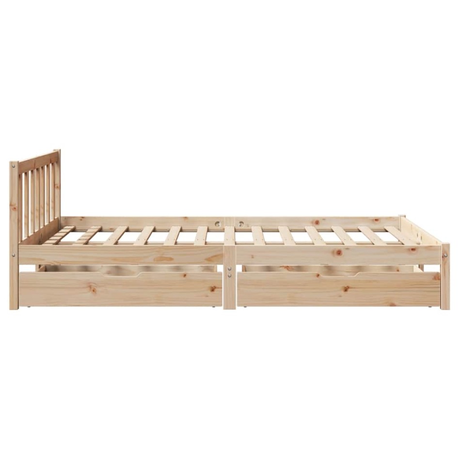 Estructura de cama sin colchón madera de pino blanco 150x200
