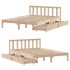 Estructura de cama sin colchón madera de pino blanco 150x200