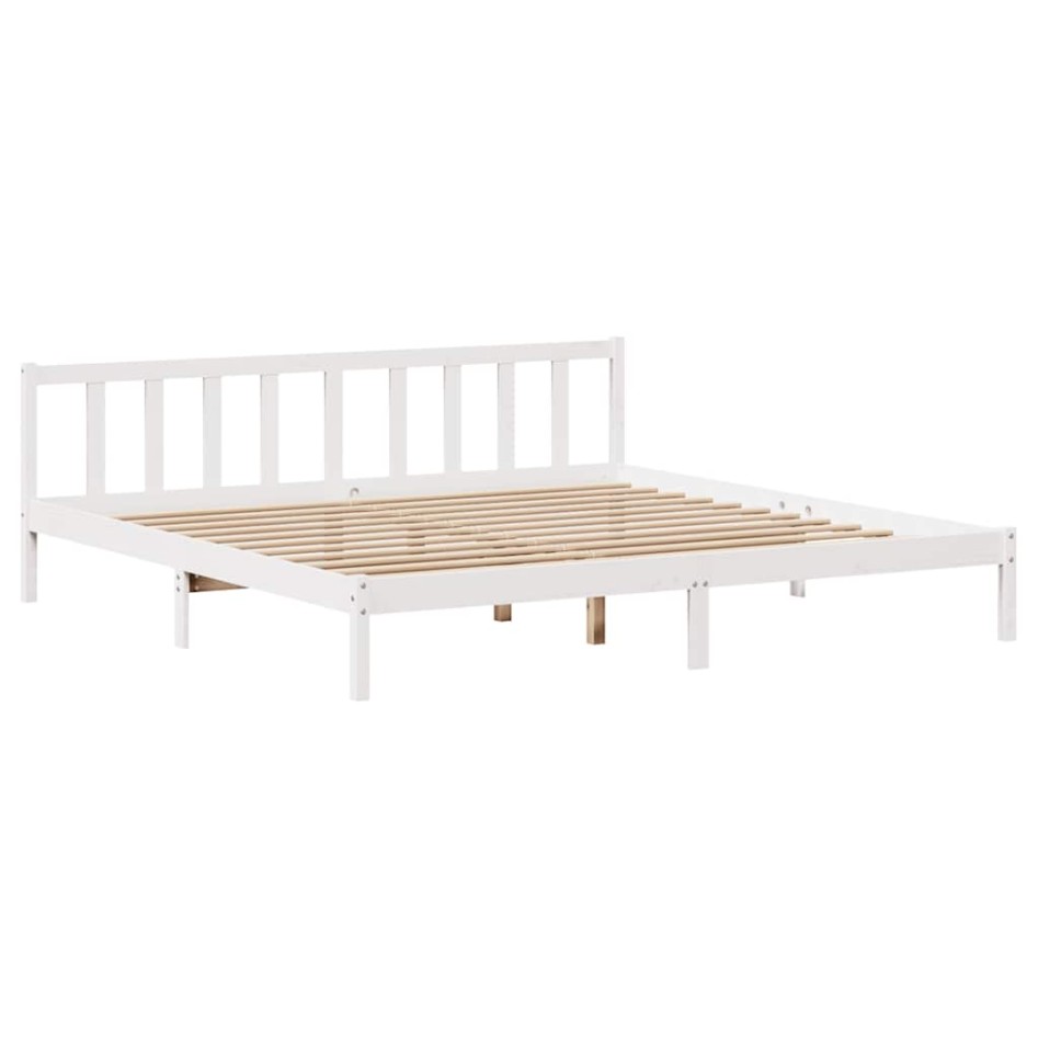 Cama sin colchón madera maciza de pino blanca 180x200