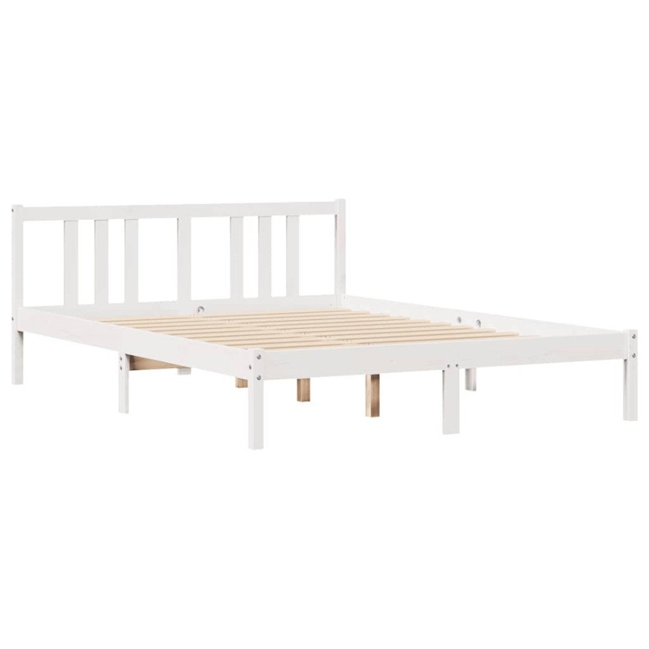 Estructura de cama sin colchón madera maciza de pino 160x200