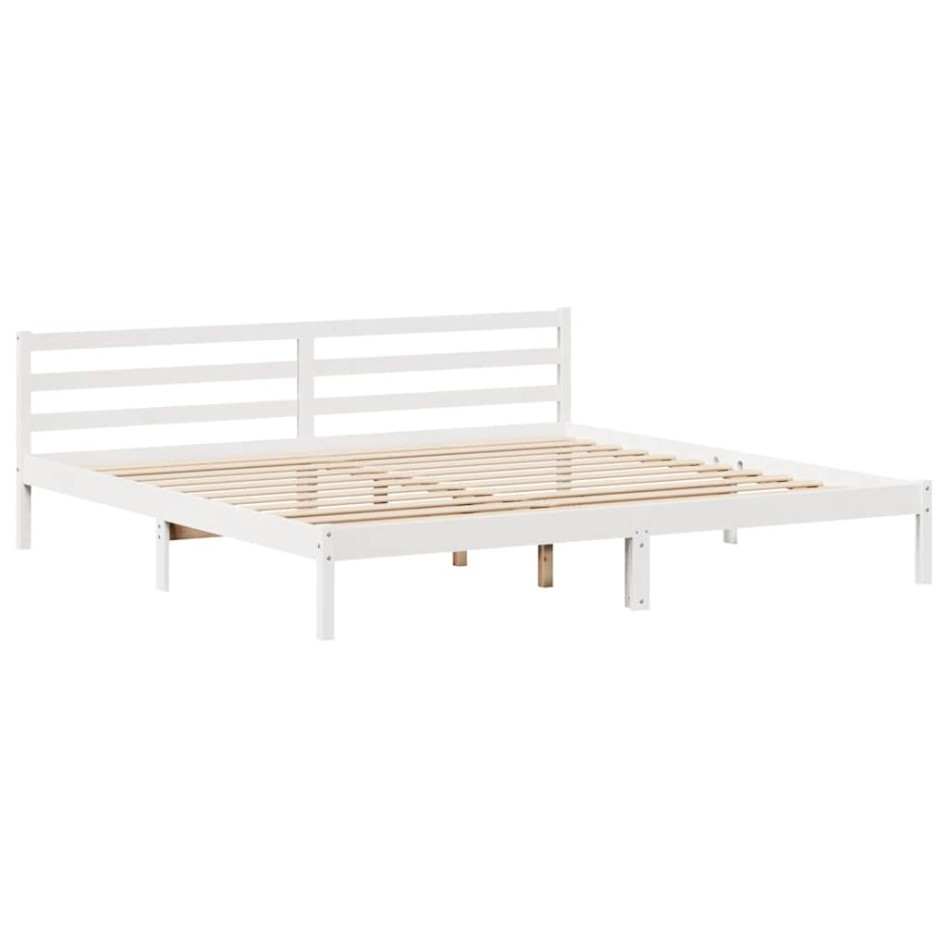 Cama sin colchón madera maciza de pino blanca 180x200