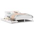 Estructura de cama sin colchón madera de pino blanca 140x190