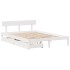 Estructura de cama sin colchón madera de pino blanca 140x190