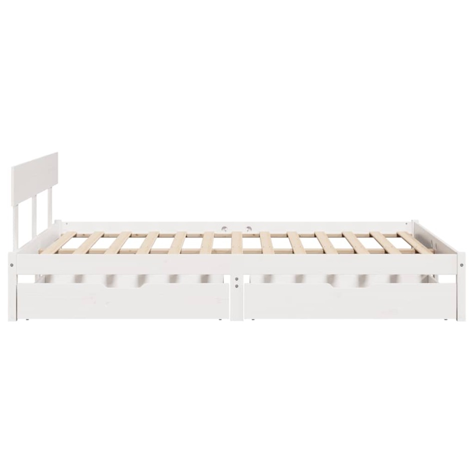 Estructura de cama sin colchón madera de pino blanca 140x190