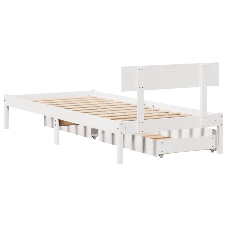 Estructura cama sin colchón madera maciza pino blanca