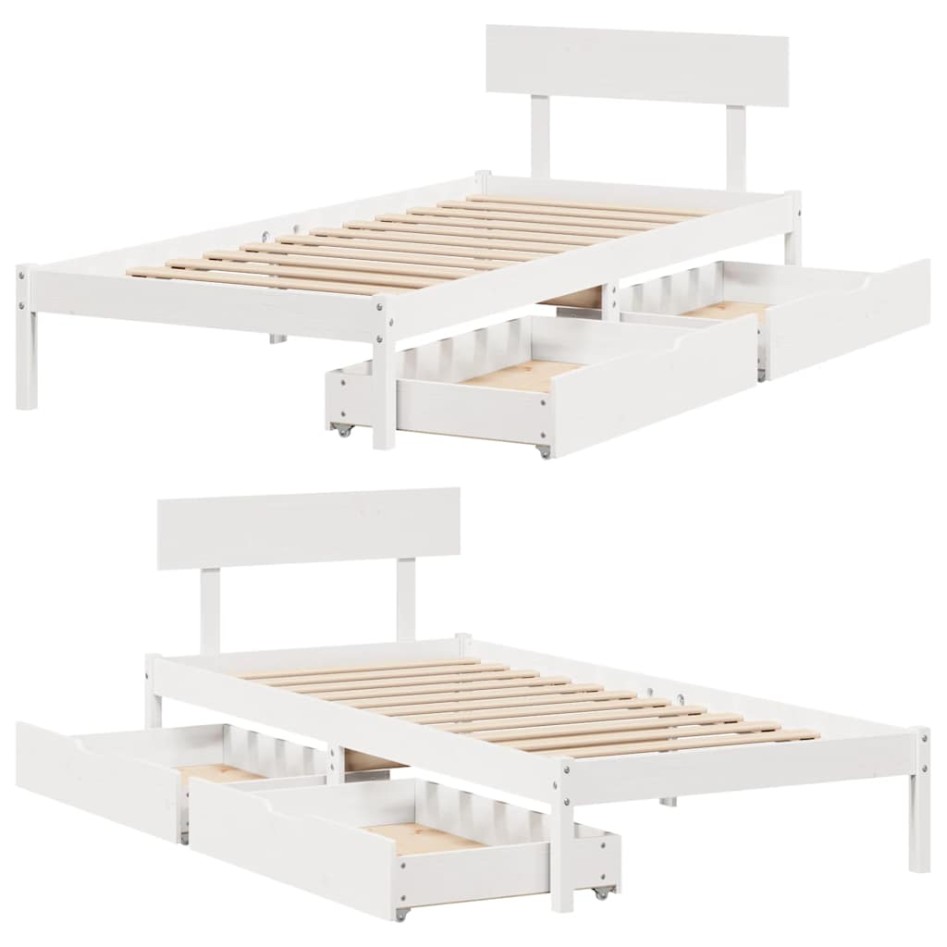 Estructura cama sin colchón madera maciza pino blanca