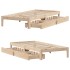 Estructura de cama con cajones madera maciza pino 75x190