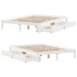 Estructura de cama con cajones madera de pino blanco 120x200