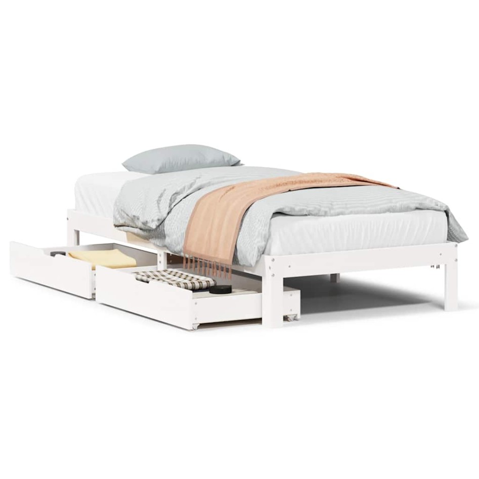 Estructura cama con cajones madera maciza pino blanco