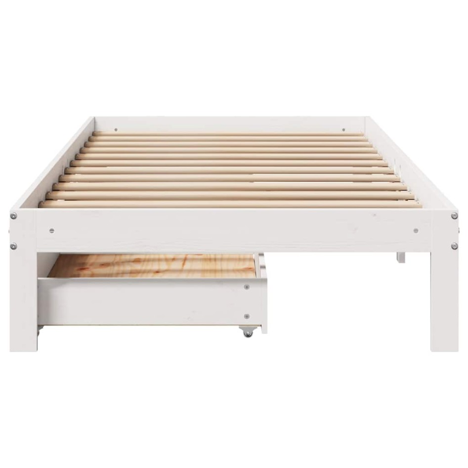 Estructura cama con cajones madera maciza pino blanco
