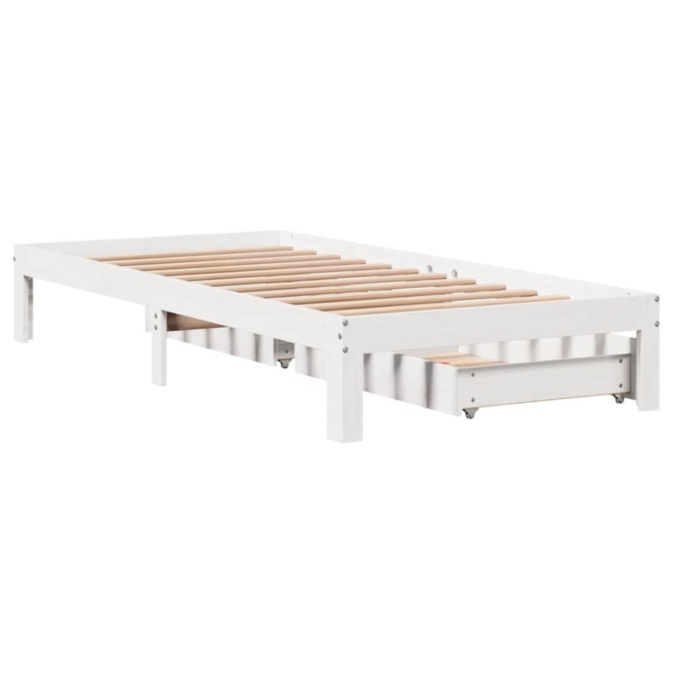Estructura cama con cajones madera maciza pino blanco