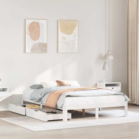 Estructura de cama con cajones madera de pino blanca