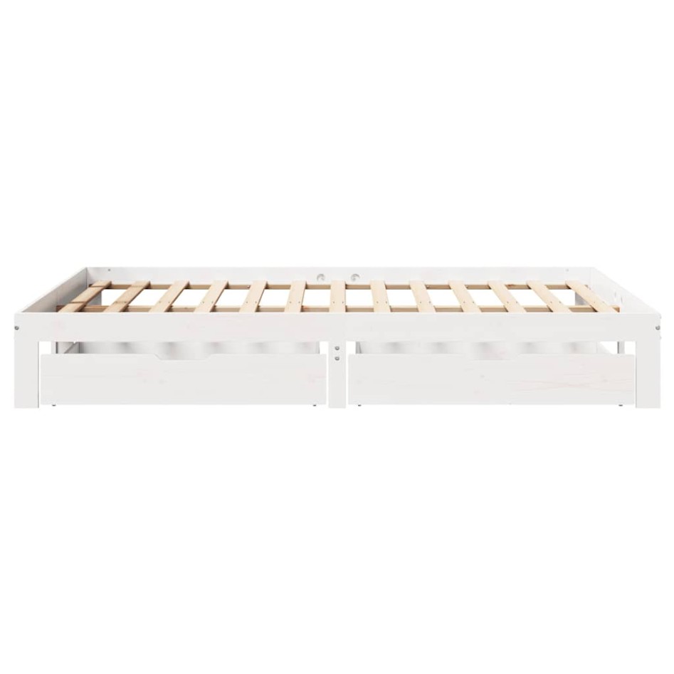 Estructura de cama con cajones madera de pino blanca