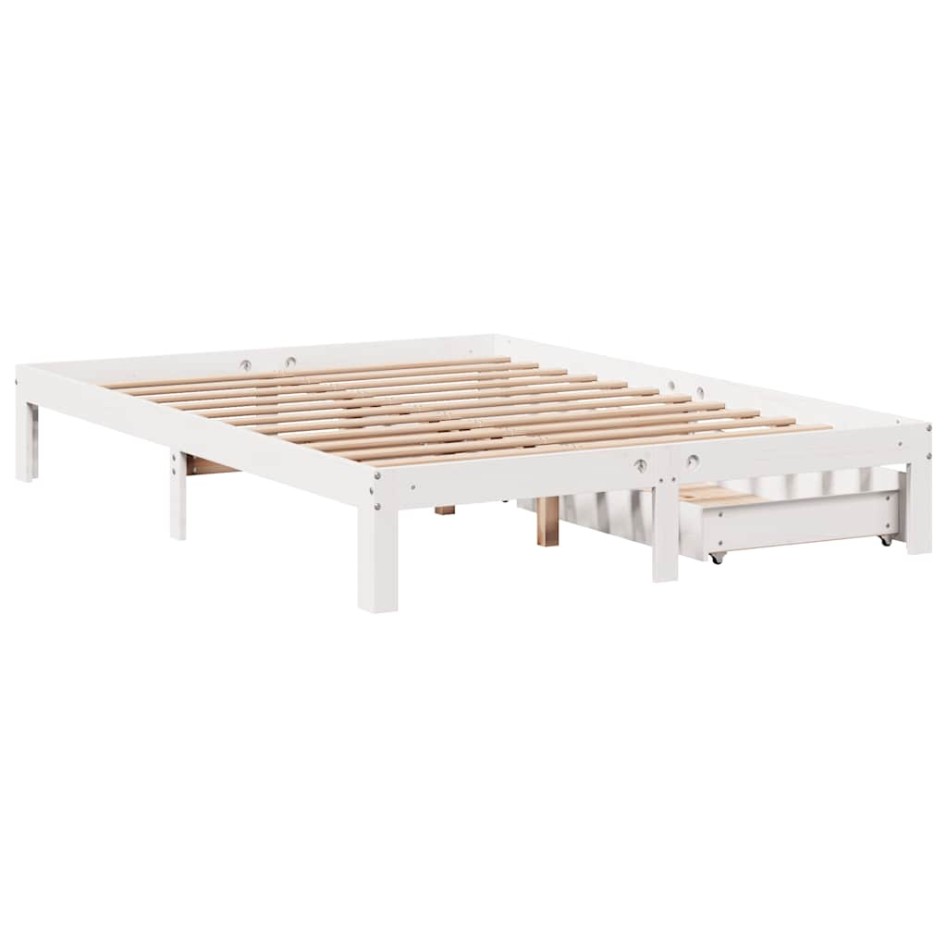 Estructura de cama con cajones madera de pino blanca